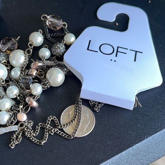 Loft Necklace Black Silver Pearl Crystal $18ea or Bundle3/$30 - Picture 6 of 10
